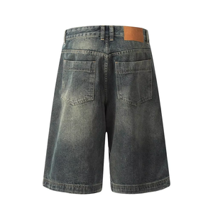 Pantalones Cortos de Mezclilla Personalizados para Hombre, Estilo Vintage, Lavados, Holgados, Fabricante Mayorista OEM - Product Image 3