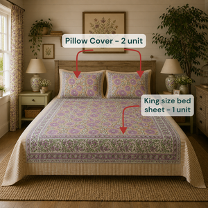 Ensemble de literie 3 pièces en coton 100% de qualité supérieure, imprimé pigmenté classique, taille King (90x108), super doux, respirant, durable, pour usage hôtelier - Product Image 6