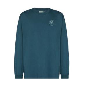 ZHOST <b>Men</b> Long Sleeve <b>T</b>-<b>Shirt</b> O-Neck 100% Cotton Knitted Jersey Casual Wear Breathable Regular Fit Front Logo Printed 320g - Product Image 1