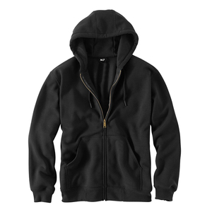 High Quality Autumn/Winter <b>Men's</b> <b>Sherpa</b> Fleece Zipper-Up Solid Plain Dyed <b>Hoodie</b> Blank Loose Fit <b>Hoodie</b> - Product Image 2