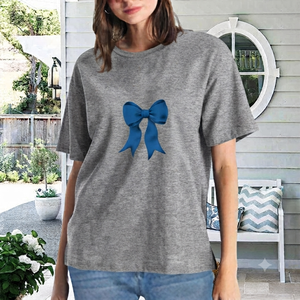 High Quality Cotton men ,Women's Custom Yellow Bow Print Pattern T-Shirt Trendy Fashion Top Street Style T-Shirt <b>logo</b> Quick men - Product Image 4