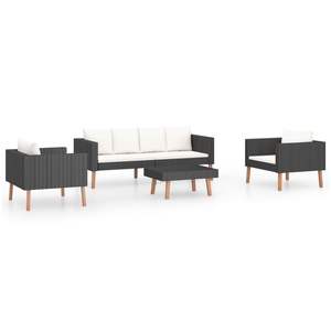 Juego de Muebles de Jardín y Patio en Blanco Crema y Negro - Product Image 2