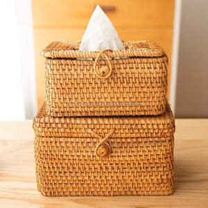 Caja de Pañuelos Ecológica de Ratán Natural, Soporte Decorativo, Fabricante, Estilo Duradero y Personalizable de Vietnam - Product Image 5