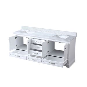 White Double Bath Vanity with Carrara Marble <b>Top</b> <b>80</b> In. W X 22 In. D Bathroom Vanities - Product Image 5