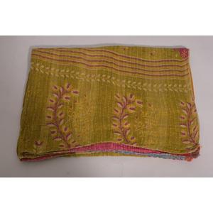 Eco-Friendly Handmade Printed Kantha <b>Quilt</b> Vintage Floral Cotton <b>Throw</b> Indian Boho Bedspread Reversible Blanket All-Season Gift - Product Image 3