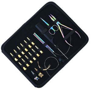 Kit d'outils pour extensions capillaires : Crochet, fil, peigne à queue, aiguille, pince de sectionnement, ciseaux à doigts, pince à sertir plate - Product Image 5