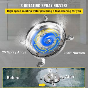 Idropulitrice ad Alta Pressione in Acciaio Inox 23'' Max. Pulitore di superfici a 3 ugelli da 4000 PSI per vialetti e marciapiedi - Product Image 3