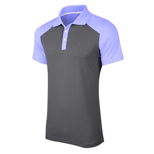 Polo de manga corta para hombre, gris y morado, con bloques de color, tejido, de secado rápido, estilo casual - Product Image 1