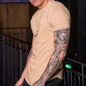 Camisetas Blancas Personalizadas con Bordado y Estampado OEM, Camiseta Deportiva de Cuello Redondo, Ajustada, de Fibra de Lujo para Hombre y Mujer, Ropa Urbana - Product Image 4