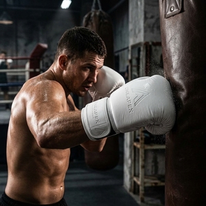 Boxing <b>Gloves</b> White Professional Training Fight <b>Gloves</b> Padded Boxing Custom Logo OEM Wholesale <b>Sports</b> <b>Glove</b> - Product Image 6