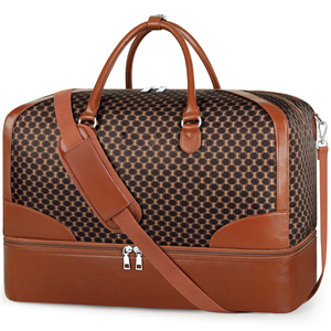 Bolsa de Viaje de Cuero Vacuno Estilo Personalizado con Cierre de Cremallera, Ecológica, Capacidad Superior a 77L, Unisex, para Exteriores - Product Image 1