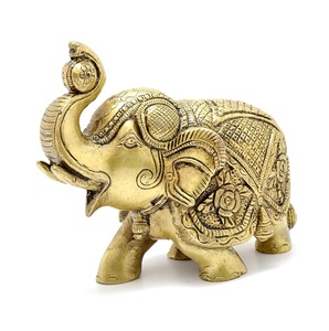 Estatua Decorativa de Elefante Hecha a Mano en Metal, Figura Decorativa, Escultura, Artículos de Regalo (Acabado en Latón) - Product Image 5