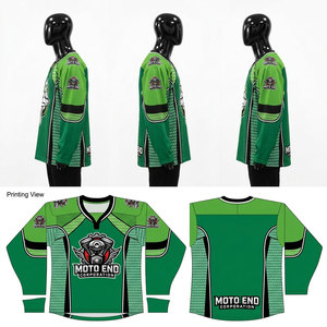 Maillots de hockey sur glace d'entraînement pour équipes, vente en gros, haute qualité, logo personnalisé, sublimation, broderie, imprimé, manches courtes - Product Image 2