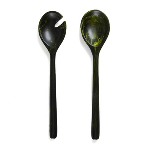 Modern Epoxy Resin Salad Tools Serving Spoon Fork Set Dishwasher Safe Polished Finish Custom Size Salad <b>Server</b> Handmade - Product Image 5