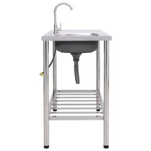 Lavello da campeggio in acciaio inox con rubinetto per pentole da esterno - Product Image 3