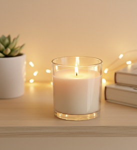 Bougie en verre parfumée artisanale de luxe en gros, écologique, mélange de cire de soja et de paraffine de qualité supérieure, design moderne, parfum floral, Ramadan - Product Image 1