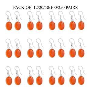 Pendientes de Plata de Ley 925 con Dije de Cornalina Engastada, Joyería de Piedras Preciosas, Bonitos, Certificados por Terceros, Modernos, para Fiestas - Product Image 3