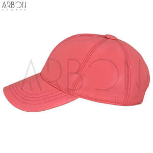 Premium Genuine Leather Baseball <b>Cap</b> For Men & <b>Women</b> Soft Sheepskin Pink Adjustable Sport High Quality Custom Fashion Wear - Product Image 2