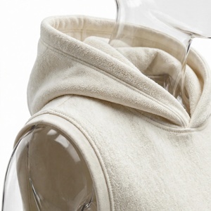 <b>Men's</b> <b>Sleeveless</b> Hooded Fleece Vest Regular Fit Solid Color Casual Wear - Product Image 6