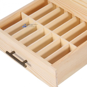 Wooden <b>Jewelry</b> Storage <b>Box</b> With Drawers Pine Wood Rectangle <b>Lockable</b> For <b>Jewelry</b> Watch Eyewear Made in VietNam - Product Image 2