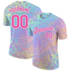 เสื้อเบสบอลแบบซับลิเมชั่นสั่งทำพิเศษ ชุดทีมพิมพ์ลายเสือดาวพาสเทล รับผลิตแบบ OEM แบรนด์ส่วนตัว ขายส่งจากสหรัฐอเมริกา - Product Image 1