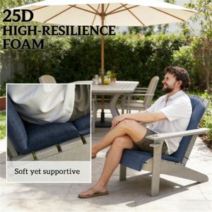 Set di 4 cuscini per sedie da esterno blu navy, solo per sedie da giardino - Product Image 2
