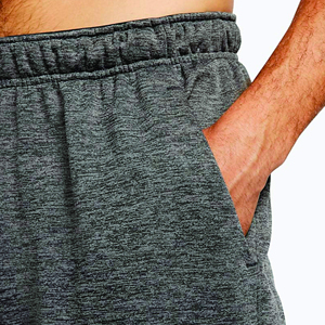 Men's Dark Grey Elastic Waist Sweatpants with Drawstring Side Pockets Casual Breathable Knitted Joggers Flat Front Summer Wear - Product Image 5