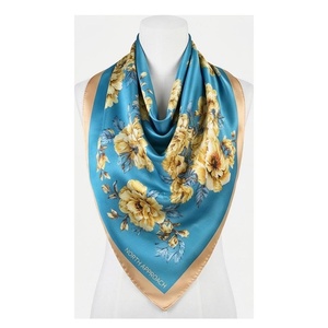 NORTH APPROACH Women's <b>Square</b> <b>Silk</b> <b>Scarf</b> Floral Print Elegant Multi-Functional Fashion Accessory All Seasons - Product Image 1