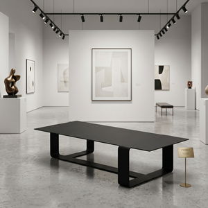 Mesa de Centro Minimalista de Metal Negro, Mesa de Salón Moderna de Hierro, Mesa de Té Rectangular de Lujo - Product Image 2
