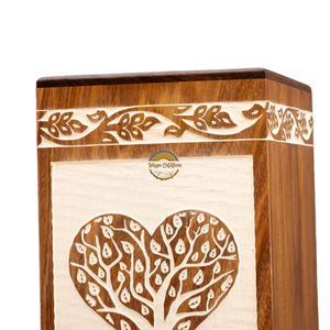 AYAANS Rosewood wooden Hand Carved Wooden Hot Selling cremation Urn Box for Adult Ashes Wholesale Cremation Urns (6X6X11)IN - Product Image 5