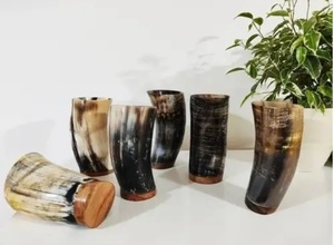 buffalo horn glass Viking cup hand made glass <b>drinkware</b> <b>accessories</b> - Product Image 3