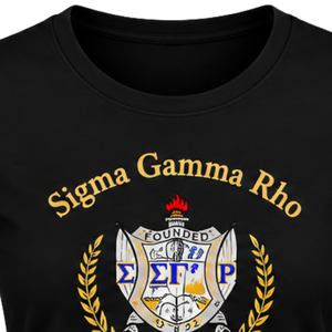 T-shirt graphique personnalisé en coton à manches courtes et col rond pour femmes de la sororité Sigma Gamma Rho, avec lettres grecques, style décontracté, vente en gros - Product Image 3