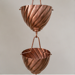 Chaîne de pluie spirale en cuivre décorative pour gouttière, évacuation des eaux de pluie extérieure, décoration suspendue pour jardin - Product Image 4