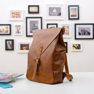 Travel Top Rated Genuine Leather Vintage Laptop <b>Backpack</b> <b>Waterproof</b> Anti-Theft Duty Travel Rucksack LBP-0302 - Product Image 2