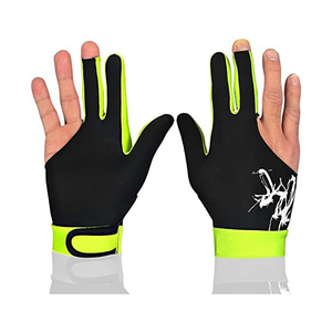 Half Finger Snooker Gloves Three Finger Open Breathable Elastane Back Silicone Palm Pool Cue - Product Image 1