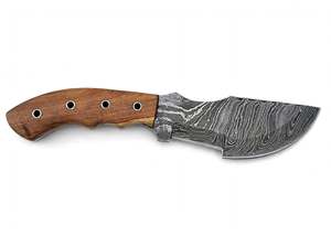 Couteau de cuisine lourd en acier Damas artisanal avec manche en bois naturel pour la préparation et la découpe des aliments - Product Image 3