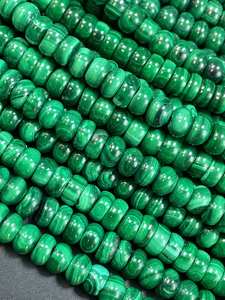 Perles de malachite naturelle, forme ronde, magnifique pierre précieuse verte, perles de haute qualité pour la création de bijoux - Product Image 2