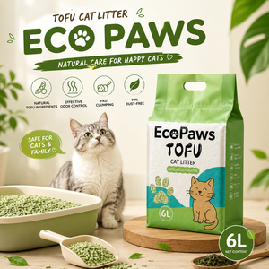 EcoPaws Green Tea Tofu Odor-Control Dust-Free <b>Cat</b> <b>Litter</b> 2.5kg | Factory Direct OEM with Custom Packaging for Private Label - Product Image 1