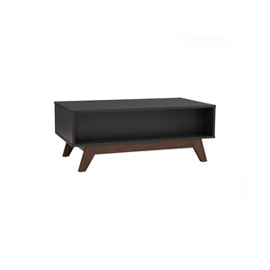 Urban <b>Walnut</b> Black MANDO Coffee <b>Table</b> Industrial Style Rectangular Center <b>Table</b> for Professional Office Lounge and Home - Product Image 5
