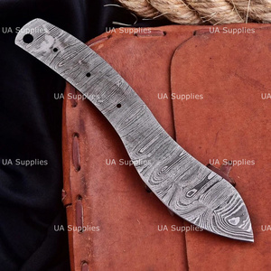 Cuchillo de Acero de Damasco con Hoja de Punta Caída de 8 Pulgadas, Espiga Completa, en Blanco, para Caza, Bricolaje, Personalizable, de Acero Forjado de Alta Calidad - Product Image 5