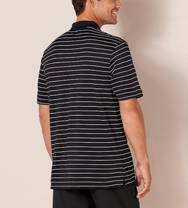 Polo rayé en coton 100% de qualité supérieure pour hommes, fabrication OEM en gros, marque personnalisée avec logo, broderie personnalisée, polo de golf 220 GSM - Product Image 6