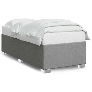Cadre de lit en contreplaqué polyester gris clair, taille double, produit en bois d'ingénierie rembourré - Product Image 2