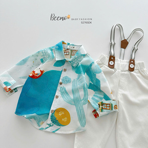 Conjunto Casual de Invierno para Niños, Camisas de Manga Larga, Pantalones Holgados con Tirantes, Conjuntos de Ropa para Niños Pequeños - Product Image 1
