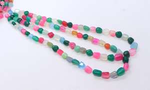 Natural Multi Chalcedony Smooth Nugget Shape Beads 6-7 MM Chalcedony Plain Tumble <b>Gemstone</b> Beads Multi Chalcedony Smooth Beads - Product Image 6