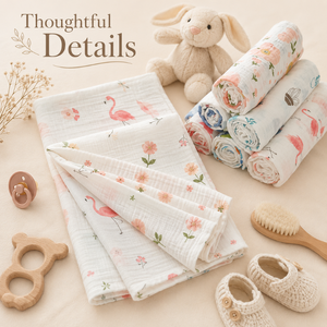 Custom Printed Floral Character Design Eco-Friendly Muslin Swaddle <b>Blanket</b> | Soft Breathable Organic Cotton Baby <b>Wrap</b> Premium - Product Image 4