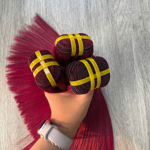 Cabello Virgen Vietnamita Crudo de Súper Calidad, Tejido a Máquina con Doble Trama, Color Rojo - Product Image 2
