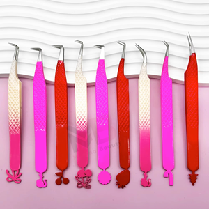 Pinzas de Acero Inoxidable para Extensión de Pestañas con Logotipo Personalizado, Punta de Fibra Nano Grip, Puntas Puntiagudas, Pinzas Personalizables - Product Image 2