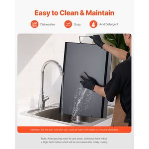 Piastra per Griglia a Gas Rettangolare Portatile in Acciaio al Carbonio 24x16 Pollici, Piastra Universale Teppanyaki per BBQ - Product Image 5