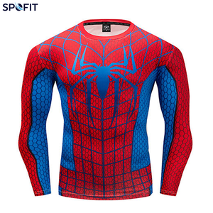 Quick Dry Long Sleeve Superhero Sports <b>shirt</b> <b>Compression</b> Gym With 3d Sublimation Designs Sports Group Rashguards - Product Image 4