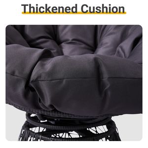 Sedia Papasan Ergonomica Girevole in Vimini da 38 Pollici con Cuscini Spessi Trapuntati, Sedia a Dondolo Girevole a 360 Gradi per Soggiorno e Camera da Letto - Product Image 5